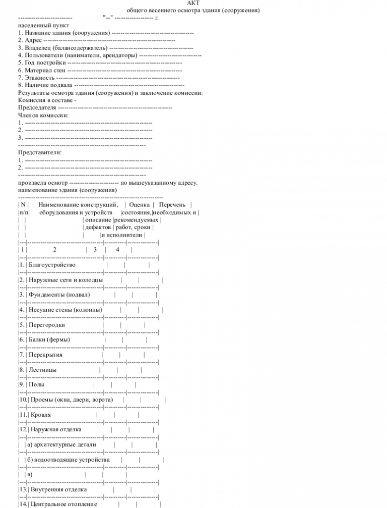 Акт технического осмотра зданий и сооружений образец. Образец акта общего весеннего осмотра здания сооружения. Протокол обследования зданий сооружений образец. Акт осмотра технического состояния зданий и сооружений образец РБ.